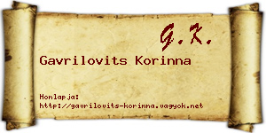 Gavrilovits Korinna névjegykártya